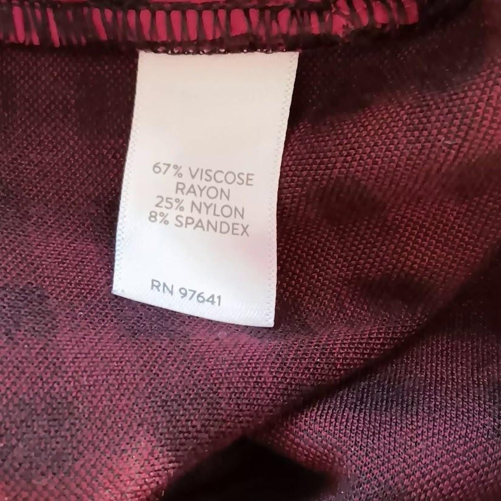 J. Jill Pants Womens Medium Burgundy Black Ponte Slim Leg Stretch Plaid Gingham - Picture 5 of 10